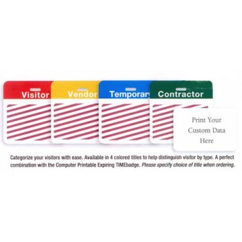 Self Expiring Direct Thermal 1 Day Blank Badges - 1,000 pack